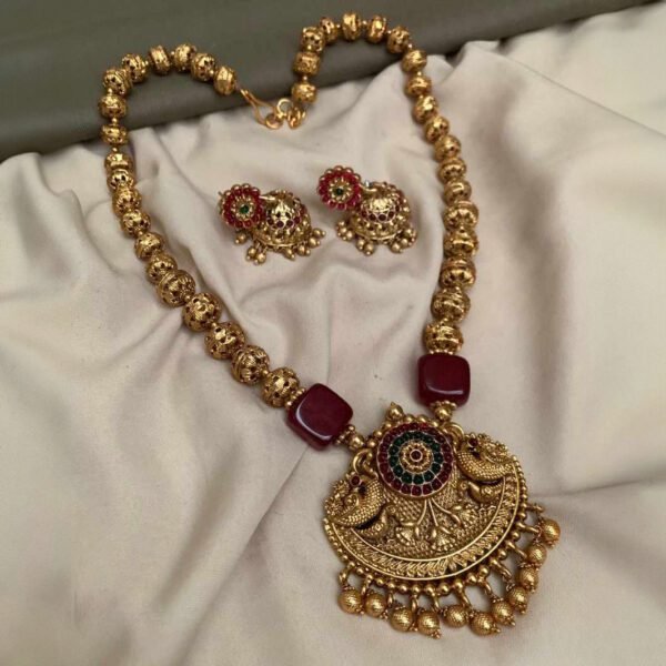 Royal Peacock Imitation Necklace Set - Image 2