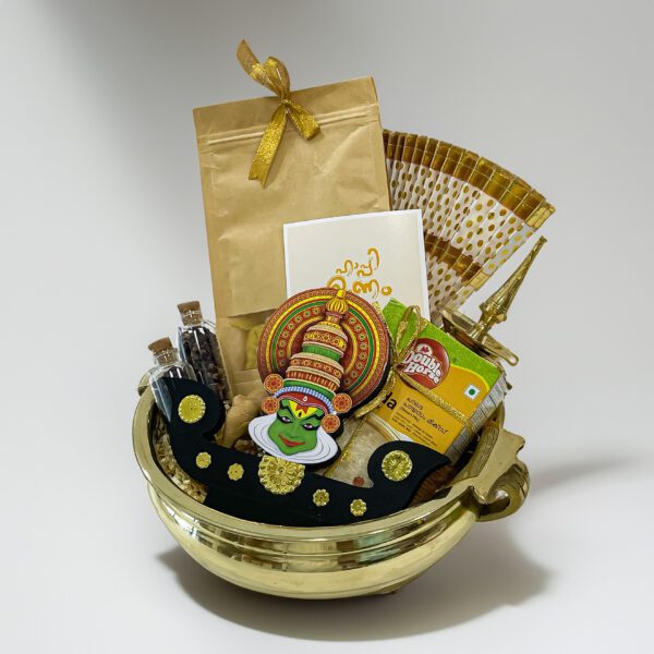 Elegant Onam Gift Hamper Featuring Uruli – Perfect for Onam & Vishu - Image 2