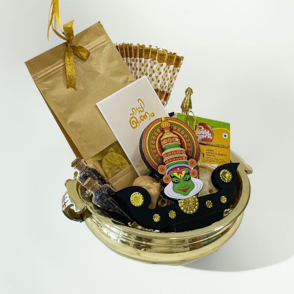 Elegant Onam Gift Hamper Featuring Uruli – Perfect for Onam & Vishu - Image 3