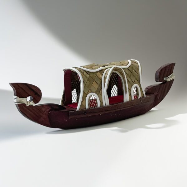 Exclusive Traditional Wooden Kettuvallam - Authentic Kerala Backwater Beauty (9 inch) - Image 3