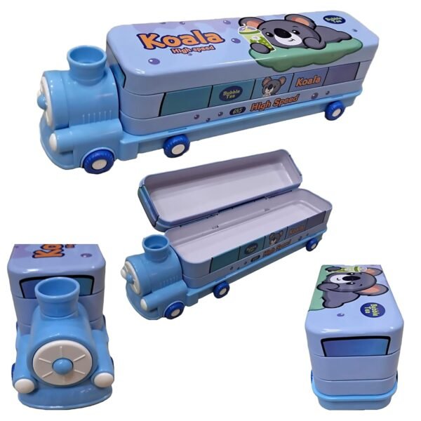Organize in Style with the Purple Train Pencil Case for Kids - Image 2