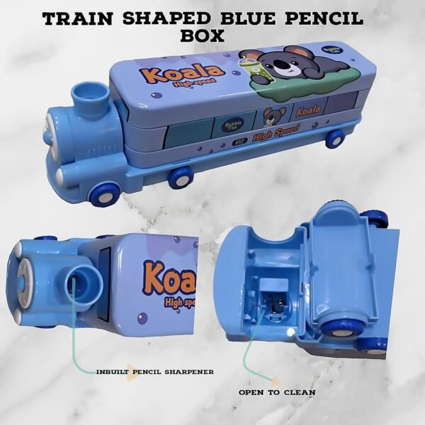 Organize in Style with the Purple Train Pencil Case for Kids - Image 3