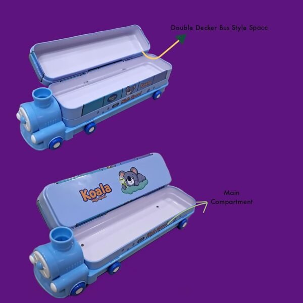Organize in Style with the Purple Train Pencil Case for Kids - Image 4