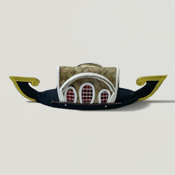 Exquisite Handcrafted Wooden Kettuvallam – Captivating 9.5-Inch Kerala Houseboat Model - Image 4