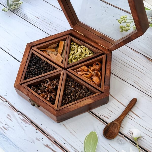 wooden spice box
