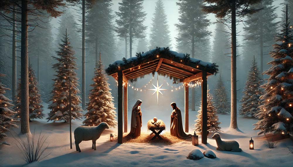 A minimalist outdoor Christmas crib scene set India's Favourite Online Gift Shop