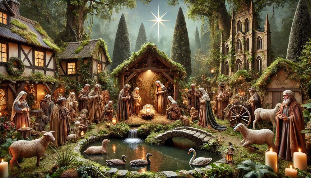 An exquisitely vintage outdoor Christmas crib scene s India's Favourite Online Gift Shop