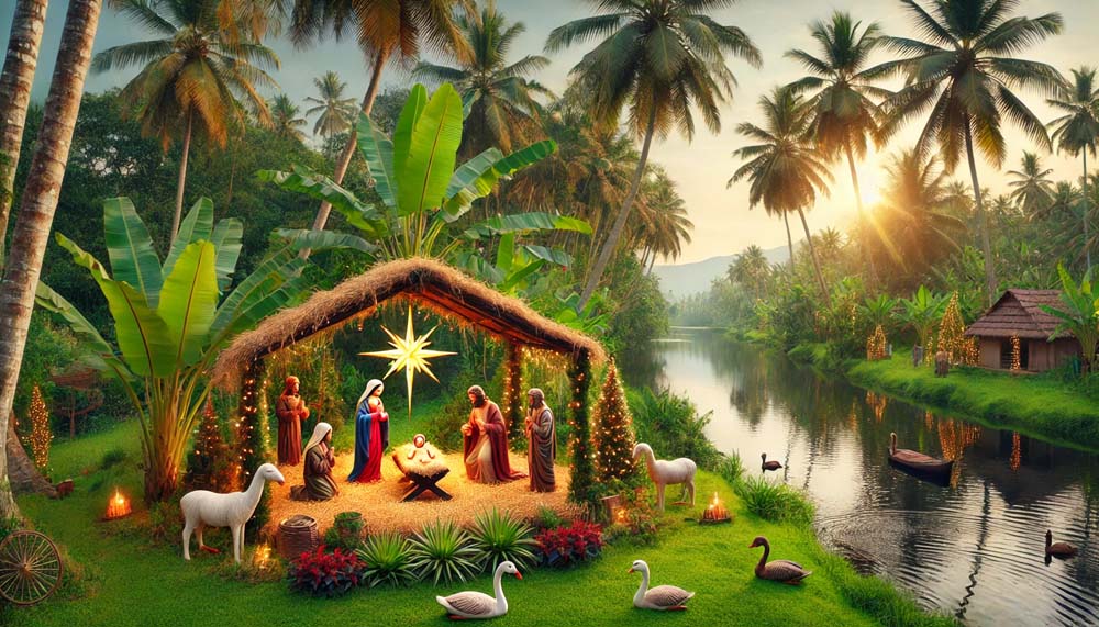 beautifully crafted Christmas crib set in the natural landscapes India's Favourite Online Gift Shop
