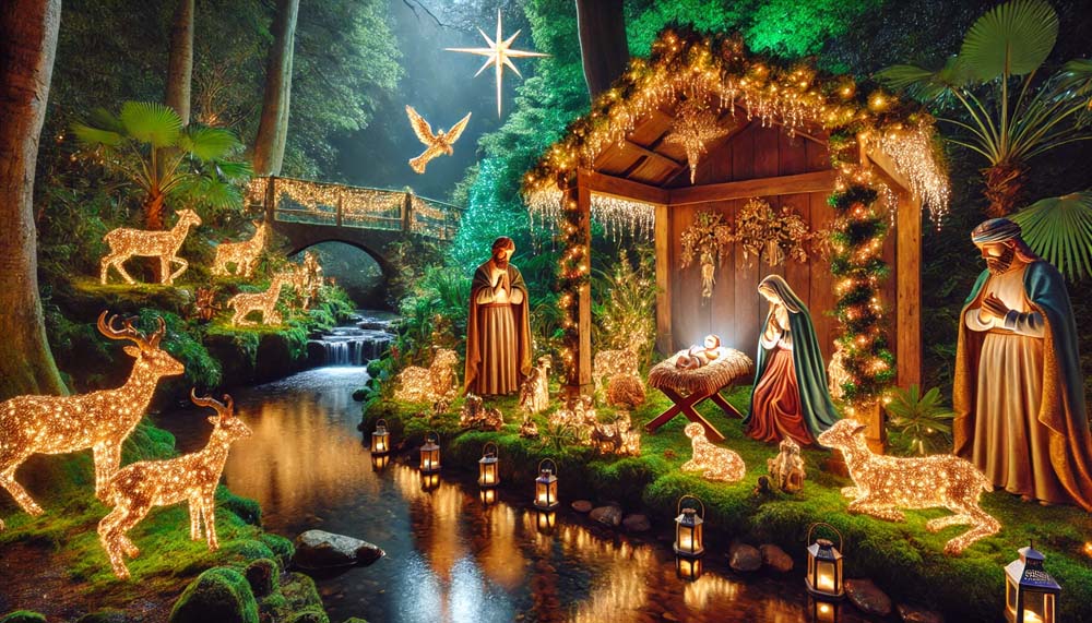 creative and enchanting outdoor Christmas crib India's Favourite Online Gift Shop