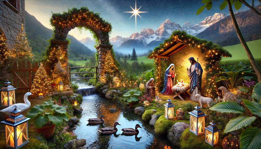 enchanting outdoor Christmas crib scene India's Favourite Online Gift Shop