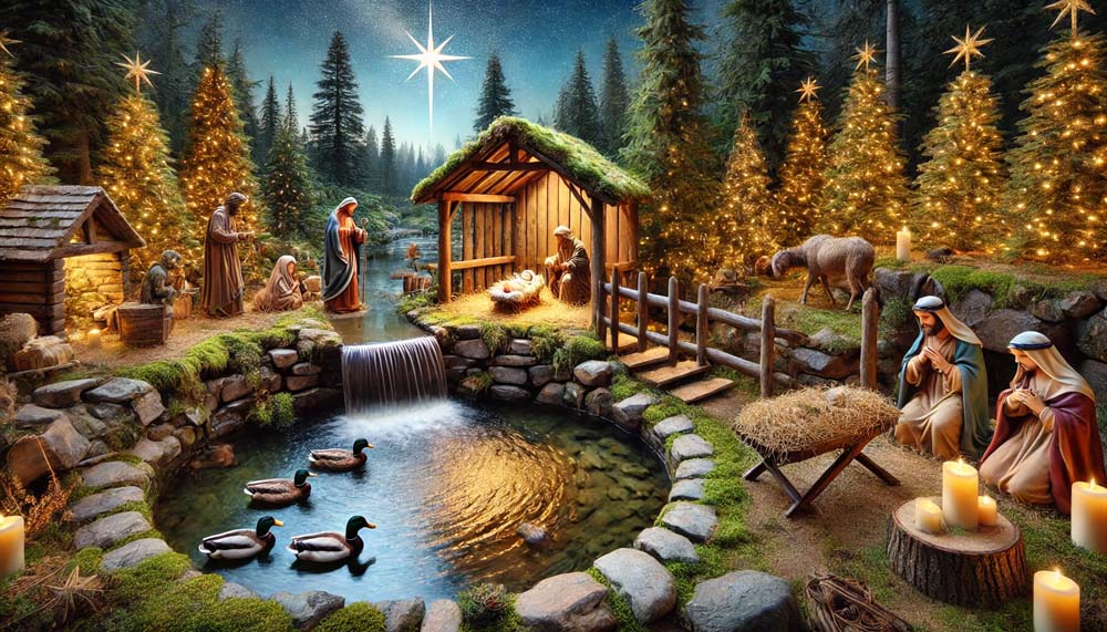 picturesque outdoor Christmas crib India's Favourite Online Gift Shop