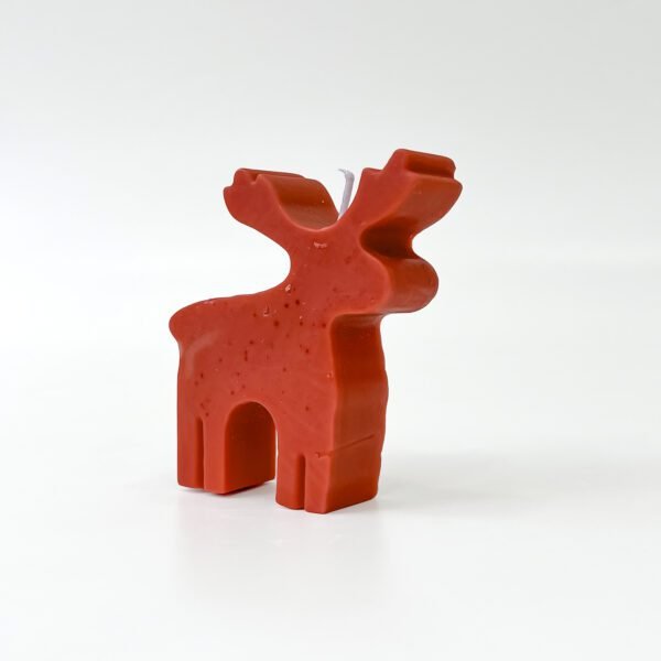 Red Reindeer-Shaped Candle – Festive Holiday Décor Piece - Image 3