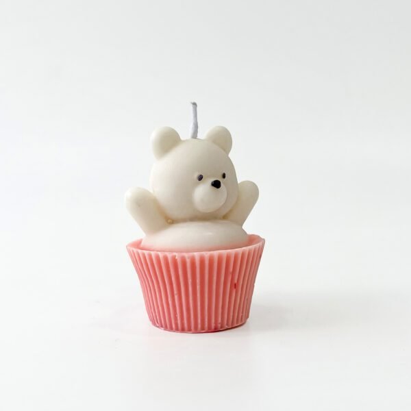 Whimsical Bear Cupcake Candle – Perfect for Gifting & Decor - Image 3