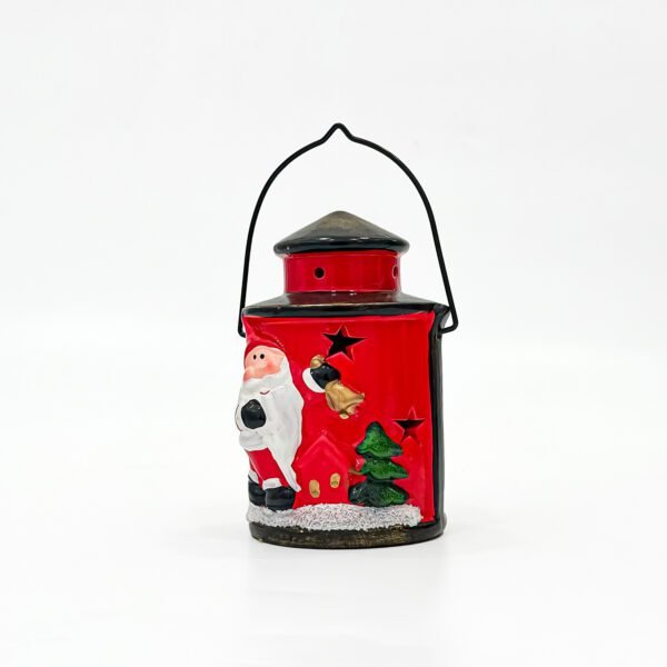 Charming Red Christmas Lamp – Santa Motif, Star Cut-Outs, Perfect Holiday Decor! - Image 3