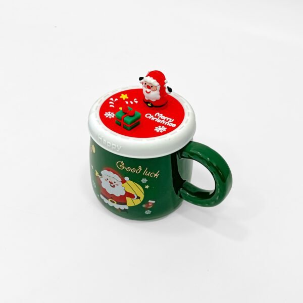 Festive Christmas Mug with Lid – Santa-Themed Ceramic Mug for Holidays - Image 4