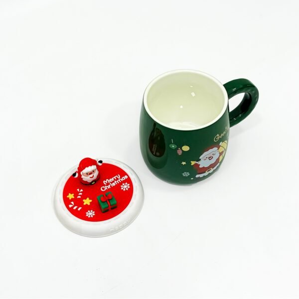 Festive Christmas Mug with Lid – Santa-Themed Ceramic Mug for Holidays - Image 5