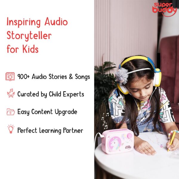 SuperBuddy Unicorn Toys for Kids – Bluetooth Speaker with 900+ Stories & Rhymes | Educational Screen-Free Gift for Girls 2+ Years Old - Image 2