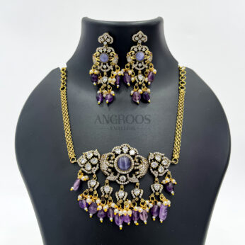 Dazzling Purple Victorian Jewellery Set – Perfect for Weddings