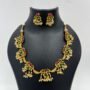 Lotus Flower Pearl Necklace Set - Intricate Design for Grand Occasions