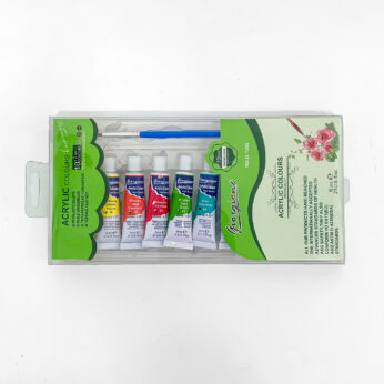 Premium Acrylic Colors Set with Brush – 6 Colors for Art Lovers