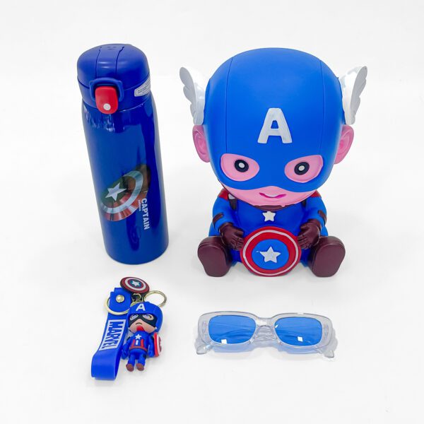 Epic Captain America Superhero Water Bottle and Toy Set for Kids – Ultimate Marvel-Themed Gift - Image 2