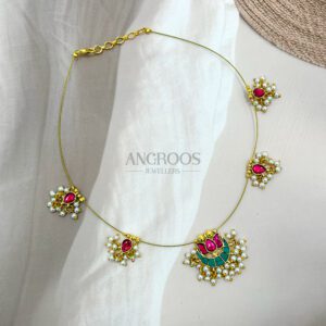 Ruby Emerald Lotus Necklace