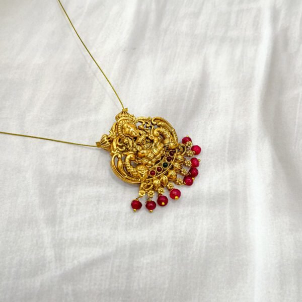 Divine Lakshmi Pendant Necklace Set – Traditional Elegance - Image 3