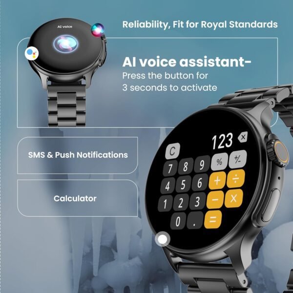 Boult Newly Launched Crown R Pro Smart Watch 1.43''HD AMOLED, Bluetooth Calling, Working Crown, Zinc Alloy Frame - Image 5