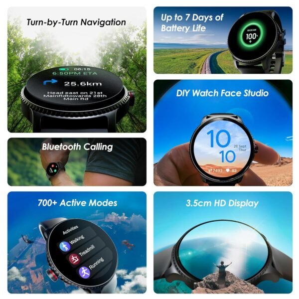 boAt Lunar Discovery w/ 1.39" (3.5 cm) HD Display, Turn-by-Turn Navigation, DIY Watch Face Studio, Bluetooth Calling, Emergency SOS - Image 2