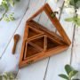 Wooden Triangle Spice Box
