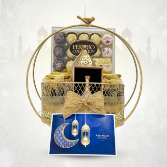 Elegant Eid Gift Basket – Premium Assortment of Gourmet Treats, Oud Perfume & Festive Delights