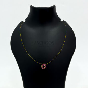 Stone Pendant Invisible Chain – Minimalist Gold-Plated Necklace