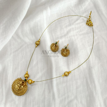 Lakshmi Pendant Invisible Chain Set –  Gold Plated Jewelry