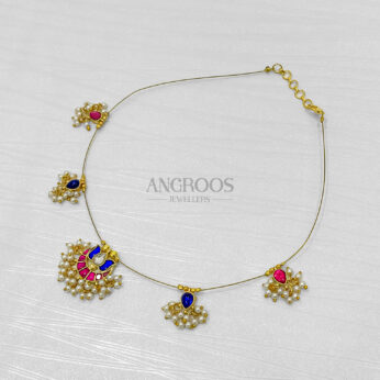 Exquisite Invisible Chain Ruby Lotus Necklace – Elegant Pearl & Stone Jewelry
