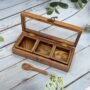 Square Wooden Spice Box