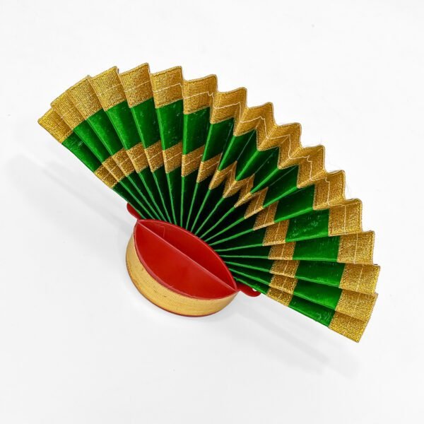 Elegant Green and Gold Thirudayada – Traditional Kerala Temple Decor - Image 2