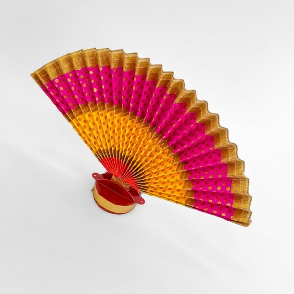 Vibrant Pink and Yellow Thirudayada – Authentic Kerala Temple Décor (9 Inch) - Image 2