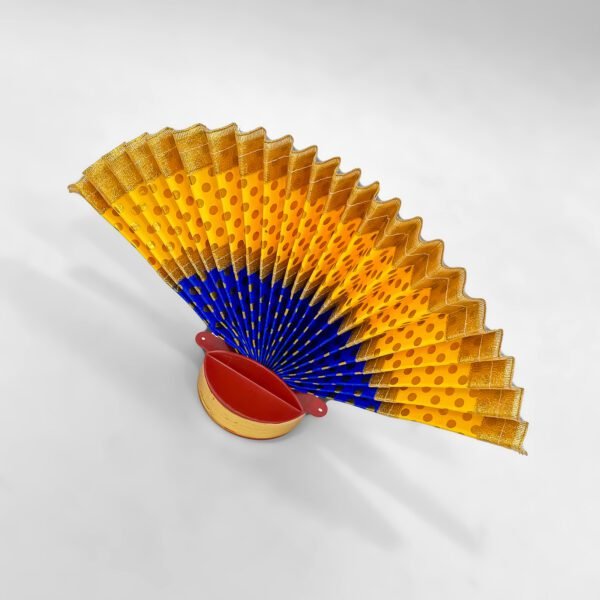 Golden Yellow & Royal Blue Thirudayada – Elegant Vishu & Onam Temple Décor Piece - Image 2