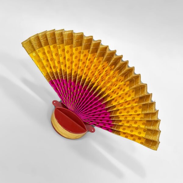 Pink and Gold Covered Thiru Udayada with Stand – Kerala Temple Decor | 7 Inch - Image 2