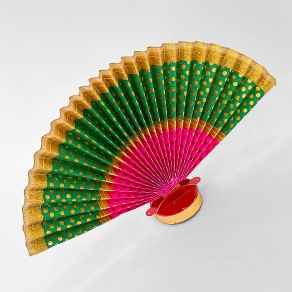Vibrant Green & Pink Thiru Udayada – Kerala Heritage Decor - Image 3