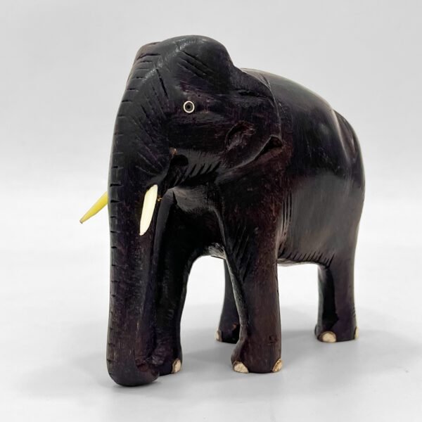 Handcrafted Wooden Elephant Figurine – 5.5 Inch Decorative Sculpture - Image 3