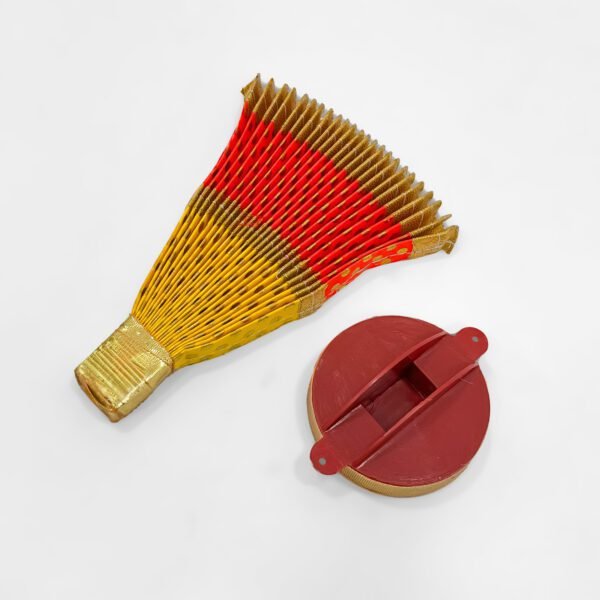 Red and Yellow Thirudayada – Kerala Temple Festival Décor (7 Inch) - Image 4