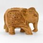 Floral Carved Wooden Elephant