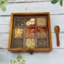 Wooden Spice Box with 9 Compartments