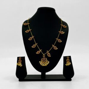 Ruby Stone Haram Necklace Set