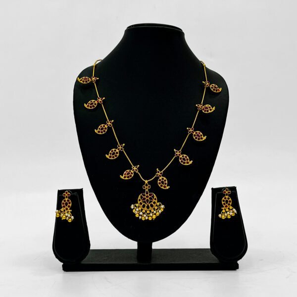 Ruby Stone Haram Necklace Set