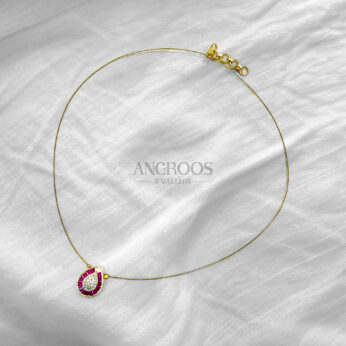 Invisible Chain Pendant – 18 Inch Lightweight Necklace with Teardrop AD Stone Design