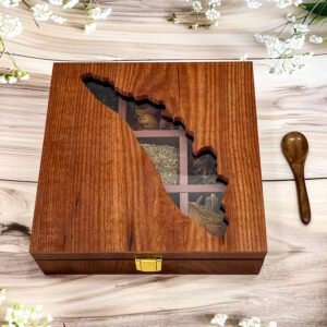 Kerala Themed Wooden Spices Box