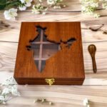 India Map Wooden Spices Box