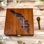 Empty Kerala Map Wooden Spice Box